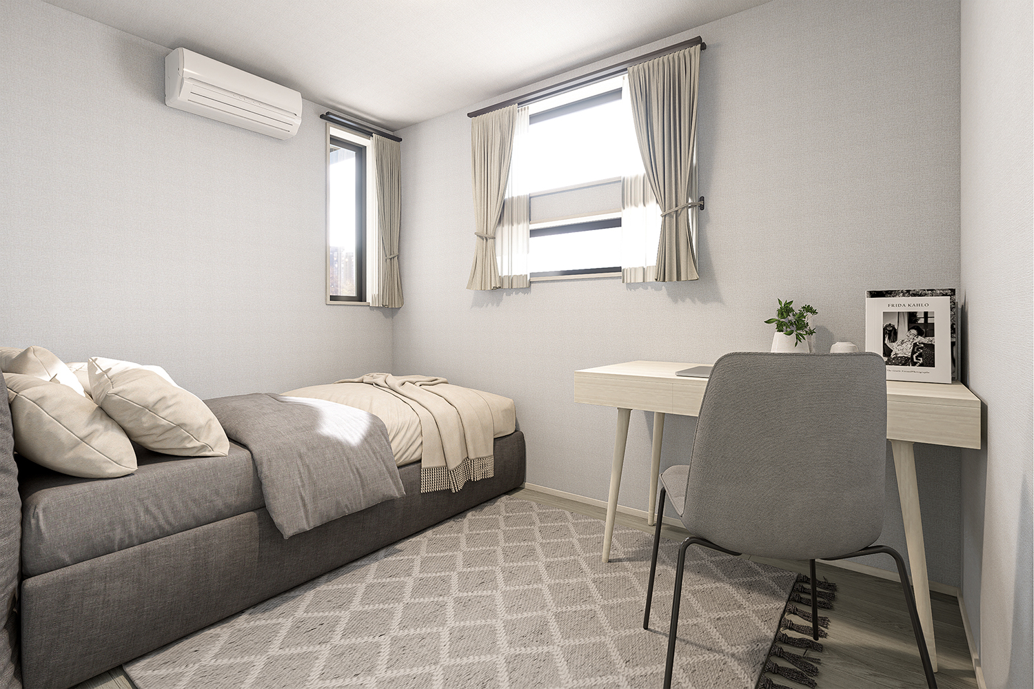 T-1/爽やかな陽光が差し込む洋室は、心地よい明るさに満ちた一室。ライフスタイルに合わせて自由に使える空間です。