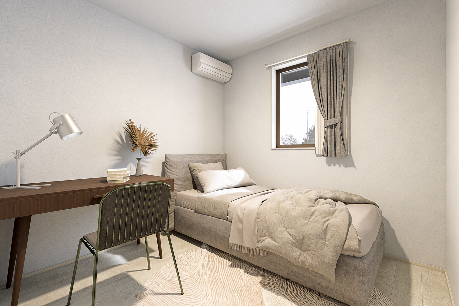 T-2／優しい雰囲気が広がる洋室は、落ち着きと心地よさを感じられる空間。