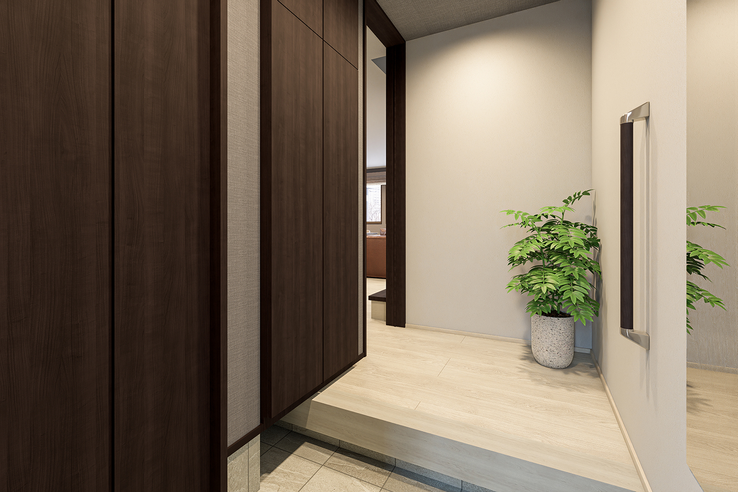 T-2／住まいを美しく整える、落ち着きのある玄関ホール。